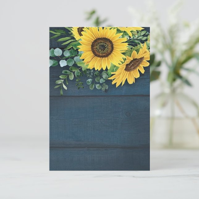 Invitation Budget vierge mariage tournesols Country  (Debout devant)
