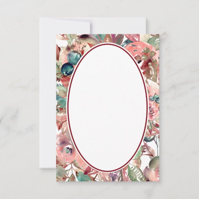 Invitation Budget vierge Orange aquarelle florale mariage   (Devant)