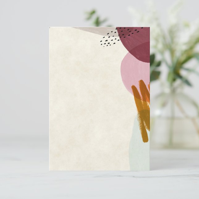 Invitation Budget vierge Style de peinture moderne mariage  (Debout devant)