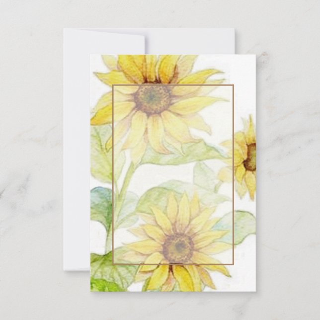 Invitation Budget vierge Sunflowers mariage  (Devant)
