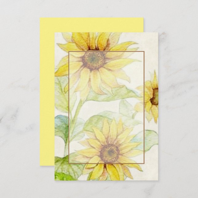 Invitation Budget vierge Sunflowers mariage  (Devant / Derrière)