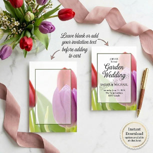 Invitation Budget vierge Tulipes mariage