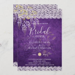 Invitation BUDGET Wisteria Floral Lace FÊTE DES MARIÉES INVIT