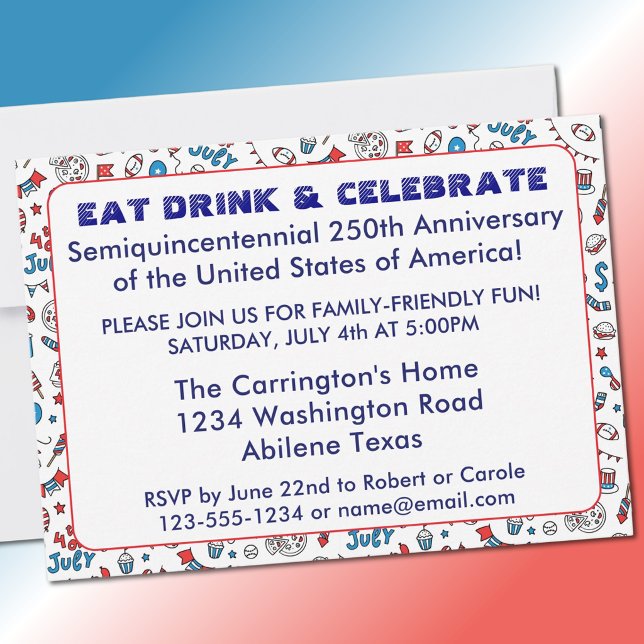 Invitation budgétaire 250e célébration États-Unis- (Créateur téléchargé)