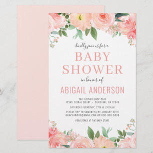 Invitation budgétaire du Baby shower floral de cor
