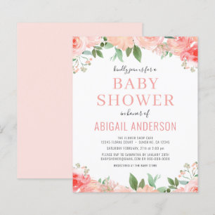 Invitation budgétaire du Baby shower floral de cor