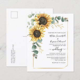 Invitation budgétaire Mariage de tournesol floral