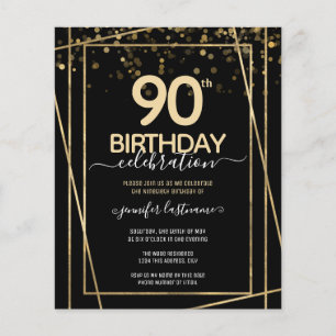 Invitation budgétaire pour la 90e fête d'anniversa