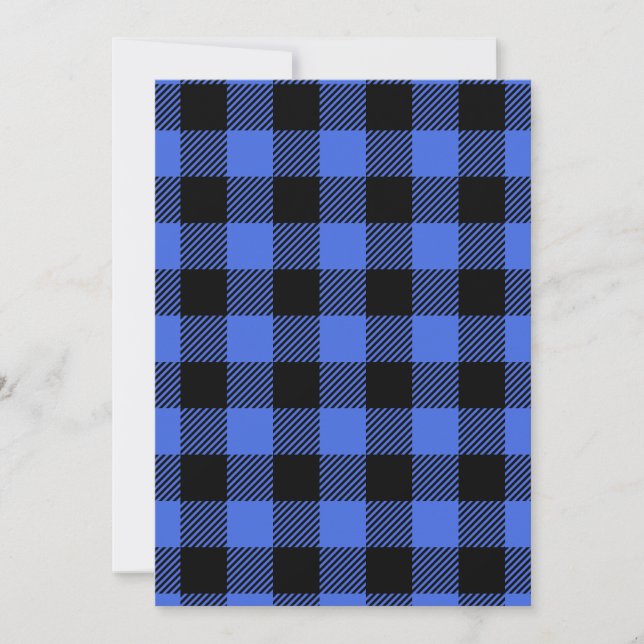 Invitation Buffalo Check Blue & Black Lumberjack Plaid Decor (Devant)
