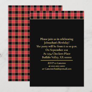 Invitation Buffalo Check Motif Couleurs personnalisées SVG Pa