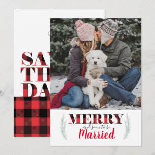 Invitation Buffalo Plaid Joyeux Noël Photo Enregistrer la dat
