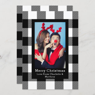 Invitation Buffalo Plaid Motif Modèle photo personnalisé