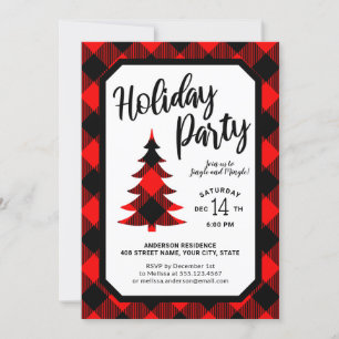 Invitation Buffalo Plaid Tree