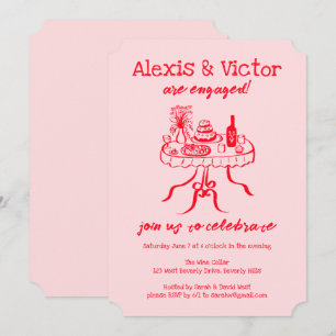 Invitation Buffet blanc DInner personnalisation de l'engageme