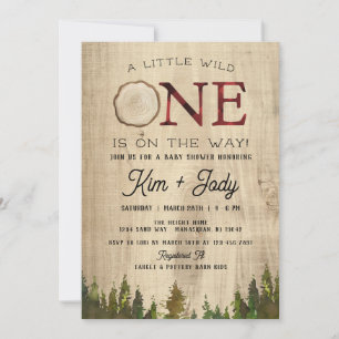 Invitation Buffle rustique Vérifier Wild Un Baby shower