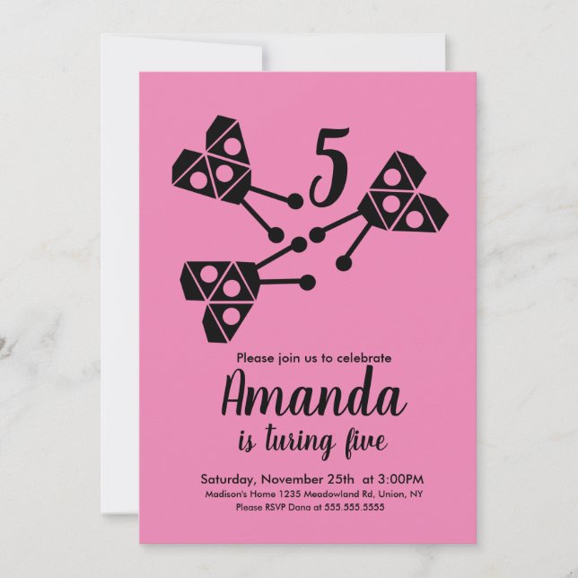 Invitation Bug de Ladybug moderne géométrique Anniversaire ro (Devant)