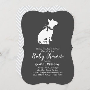 Invitation Bull Terrier Baby shower Chien Neutre Genre