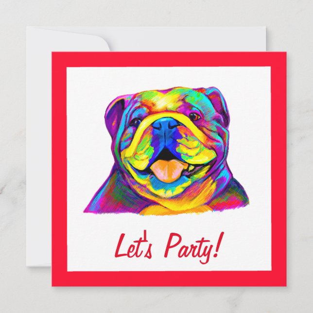Invitation Bulldog dans les couleurs Anniversaire (Devant)