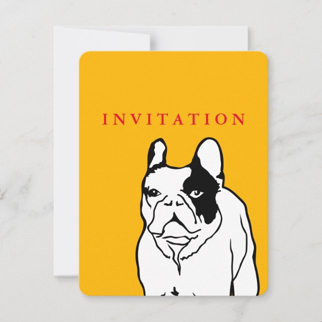 Invitation Bulldog français rouge (Devant)