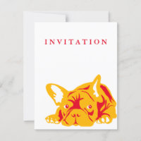 Invitation Bulldog français rouge