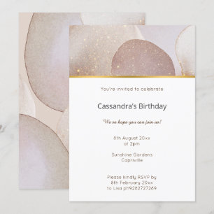 INVITATION BULLE ABSTRAITE EN MARBRE ANNIVERSAIRE NEUTRE