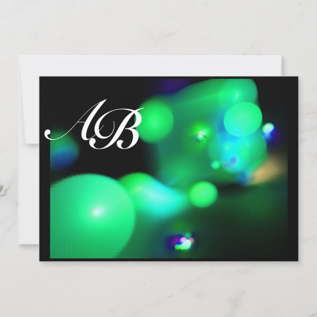 Invitation BULLE DE QUANTIQUE noir vert (Devant)