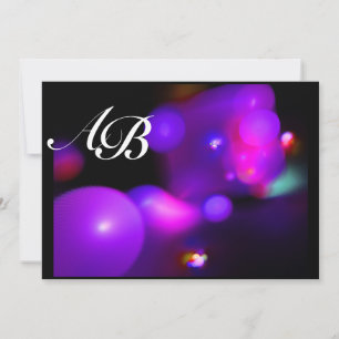Invitation BULLE DE QUANTUM noir rose violet fuchsia