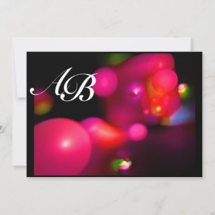 Invitation BULLE DE QUANTUM rouge noir rose