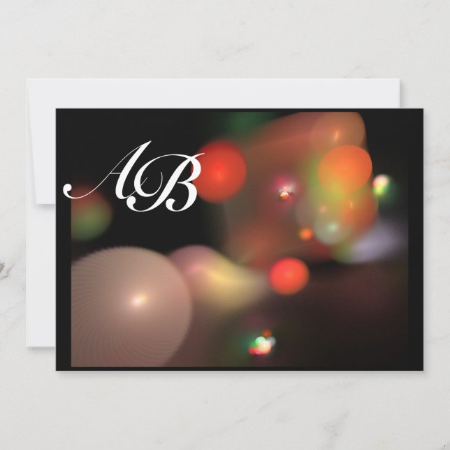 Invitation BULLE DE QUANTUM rouge noir rose violet blanc (Devant)