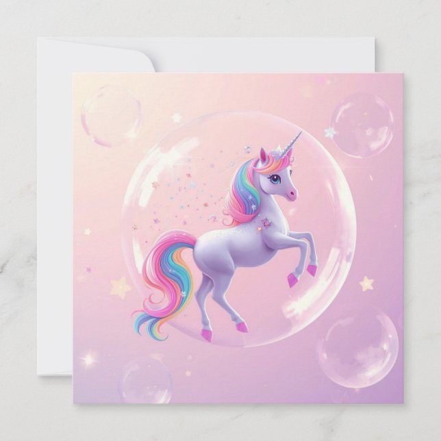Invitation Bulle Unicorne (Devant)