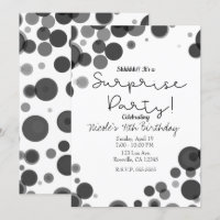 Bulles à pois noirs et blancs Fête surprise