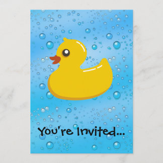 Invitation Bulles bleues de canard en caoutchouc Enfants pers