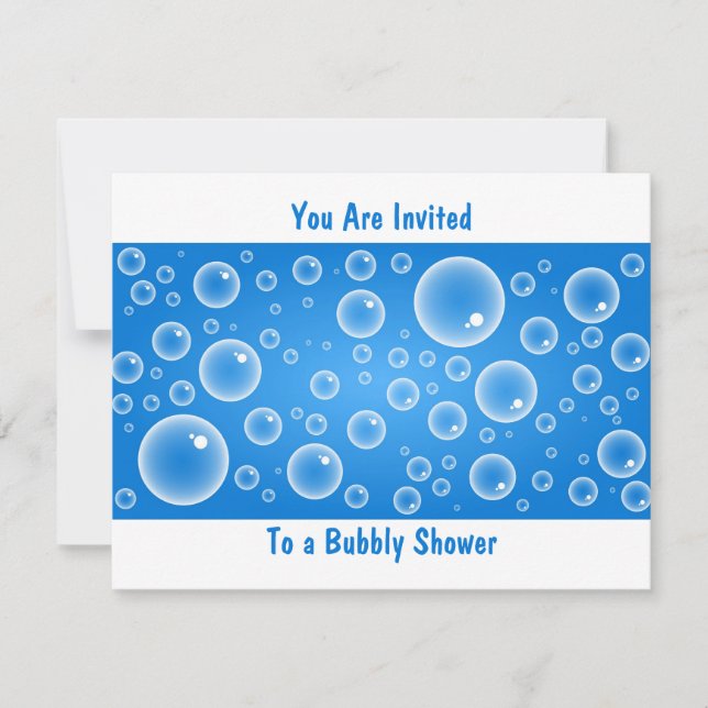 Invitation Bulles Bleues, Vous Êtes Invités, À Une Douche Bub (Devant)