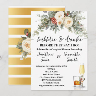 Invitation Bulles & Boissons Enterrement de Vie de Jeune Fill