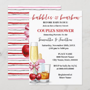 Invitation Bulles & Bourbon avant bébé Dû Cherry Douche