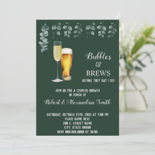Invitation Bulles & Brevets Couples Wedding shower Eucalyptus