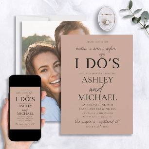 Invitation Bulles & Brews Blush Simple Script Photo Douche