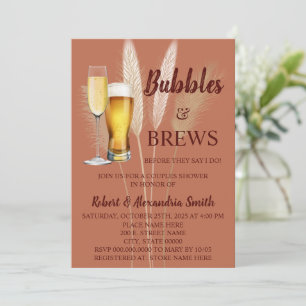 Invitation Bulles & Brews Couples Wedding shower Pampas