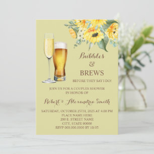 Invitation Bulles & Brews Couples Wedding shower Tournesols