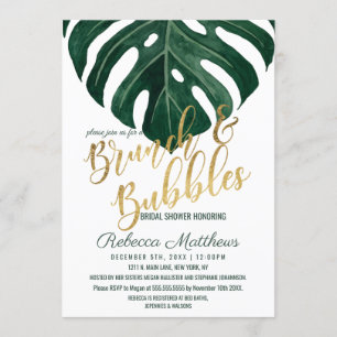 Invitation Bulles de Brunch Gold Tropical Swiss Tropical Mode