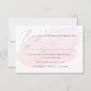 Invitation Bulles de champagne à l'aquarelle rose RSVP avec r