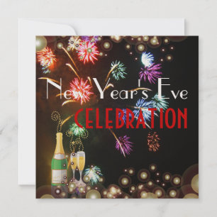 Invitation Bulles de champagne de feux d'artifice