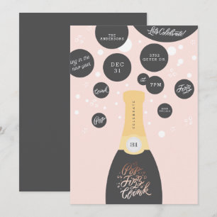 Invitation Bulles de champagne   Nouvel An Eve Party Invitati
