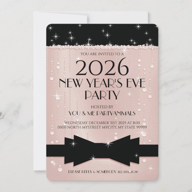 Invitation Bulles de Champagne Rose pour la Saint- (Devant)
