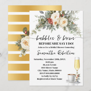 Invitation Bulles et Boissons Chaudes de l'Hiver Shower de Ma