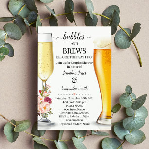 Invitation Bulles et brasseries avant de faire wedding shower