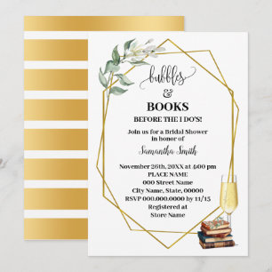 Invitation Bulles et livres avant que je fasse une douche ver