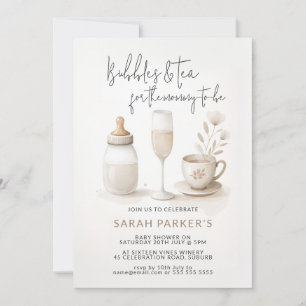 Invitation Bulles et thé pour la maman pour être Baby shower