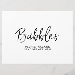Invitation "Bulles" Panneau de départ   Lettre main stylisée