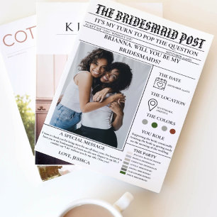 Invitation Bulletin de proposition Bridesmaid+Carte d'informa